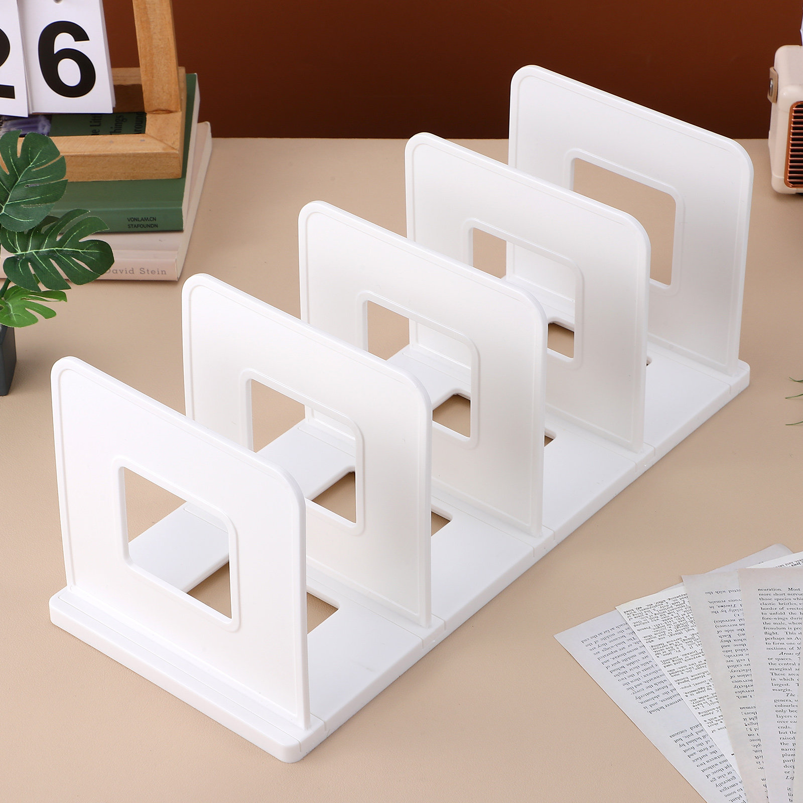 Magazine Holder Rack - 縦型ファイルホルダー デスクトップオーガナイザー 大容量文書保管ラック オフィスデスク用 バインダー マガジン
