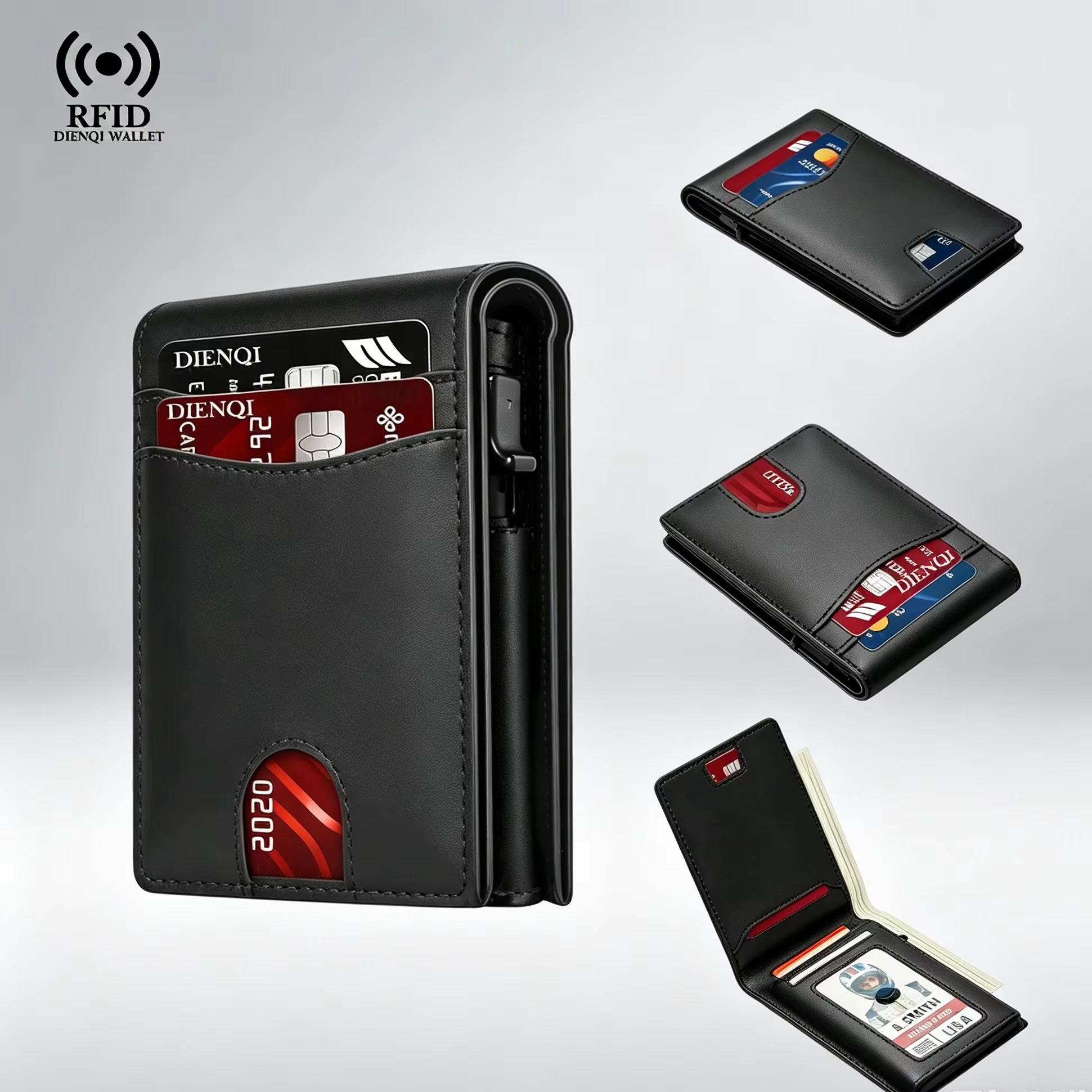 Index Card Holder - 高級ブランド ビジネス クレジットカードホルダー ポケット メンズ財布 RFID