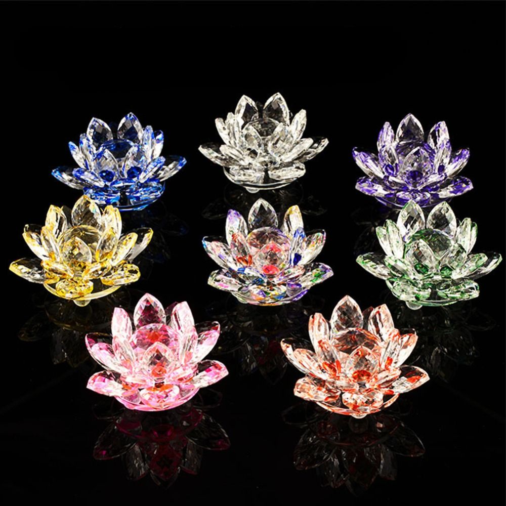 Paper Weight Crystal - 60-140 ミリメートルクリスタル蓮の花の置物ホーム結婚式の装飾ガラスクラフト文鎮テーブル装飾品お土産ギフト