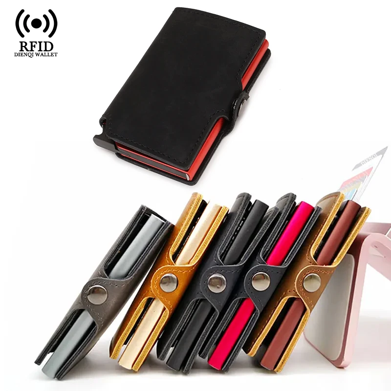 Index Card Holder - スリム名刺入れ メンズ財布 メタル RFID スマートウォレット 三つ折り