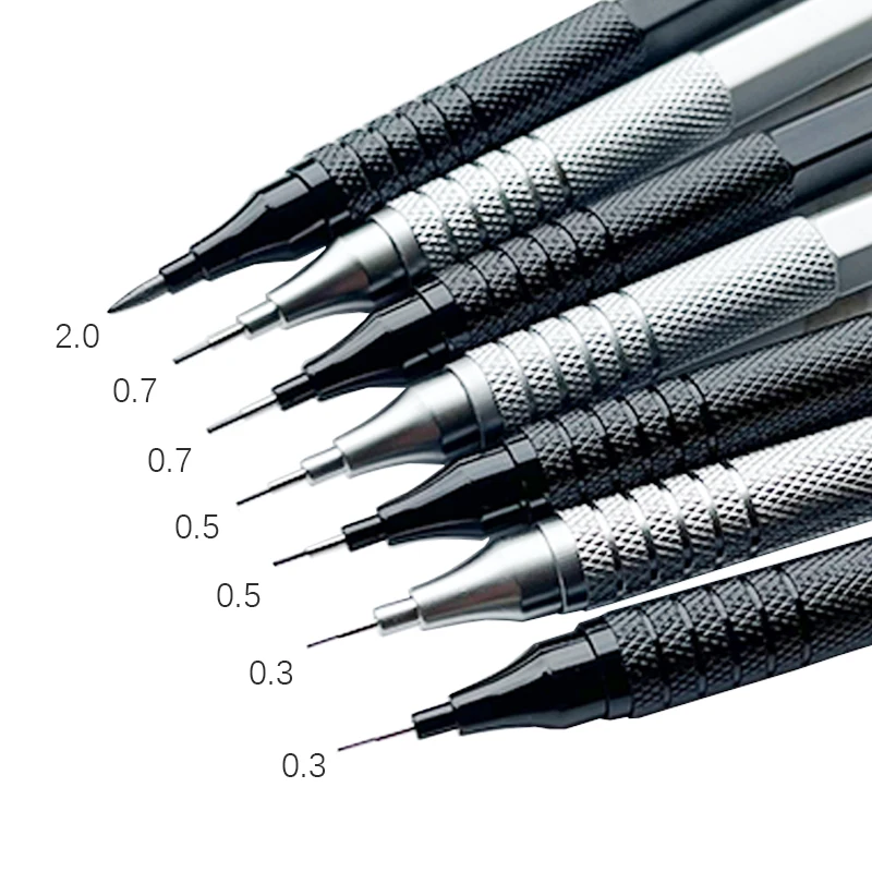 Mechanical Pencil 0.3 - 1Pc シャープペンシル 0.3/0.5/0.7/2.0 ミリメートル低重心金属描画特別な鉛筆オフィス学校筆記画材