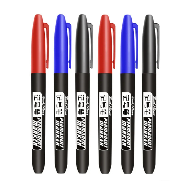 Correction Pen Fine - 1/2/3 個永久マーカーペン防水インク細字黒青赤オイルインク 1.5 ミリメートルラウンドトゥファインカラーマーカーペン