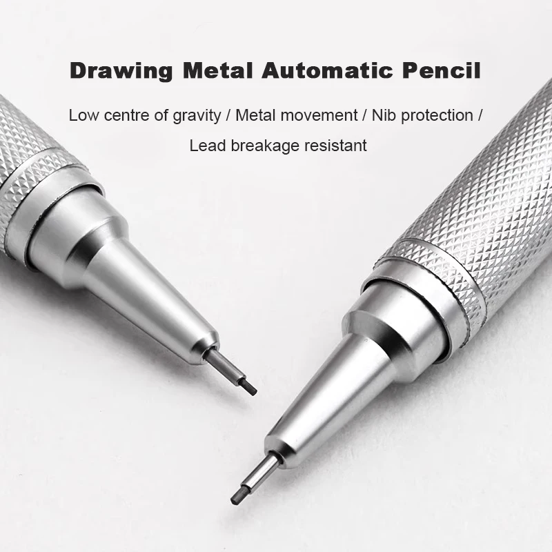 Mechanical Pencil 0.3 - 低重心金属シャープペンシルセット 0.3-0.7 ミリメートル芯リフィル自動鉛筆アートスケッチ絵画筆記文具