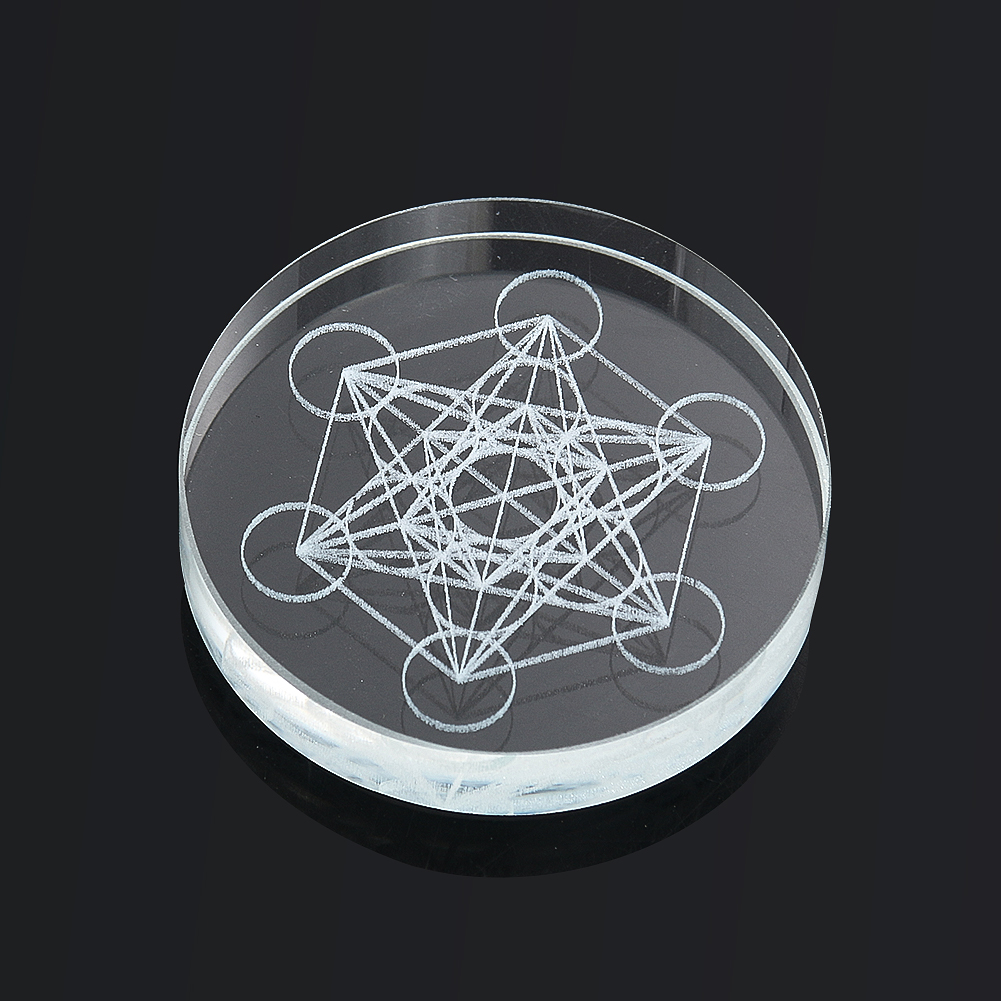 Paper Weight Crystal - メタトロンキューブクリスタルディスプレイスタンドベース大天使天使シール神聖なお守りガラス台座ホルダーグッズ文鎮装飾