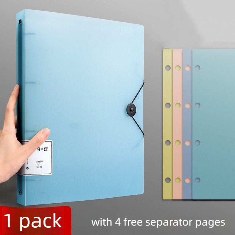 Binder A4 Lever - 4穴A4ペーパーパンチバインダー、ルーズリーフファイルフォルダ（インサートページ付き）、コイルバインディングリングバインダー、家庭、オフィス、学校の文書用