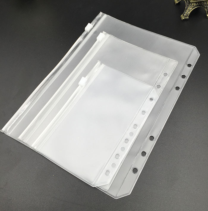 Binder A4 Lever - A5a6 a7b5 a4-6リングノートブックバインダー用ジッパーフォルダー透明ルーズリーフ文書ファイリングバッグ