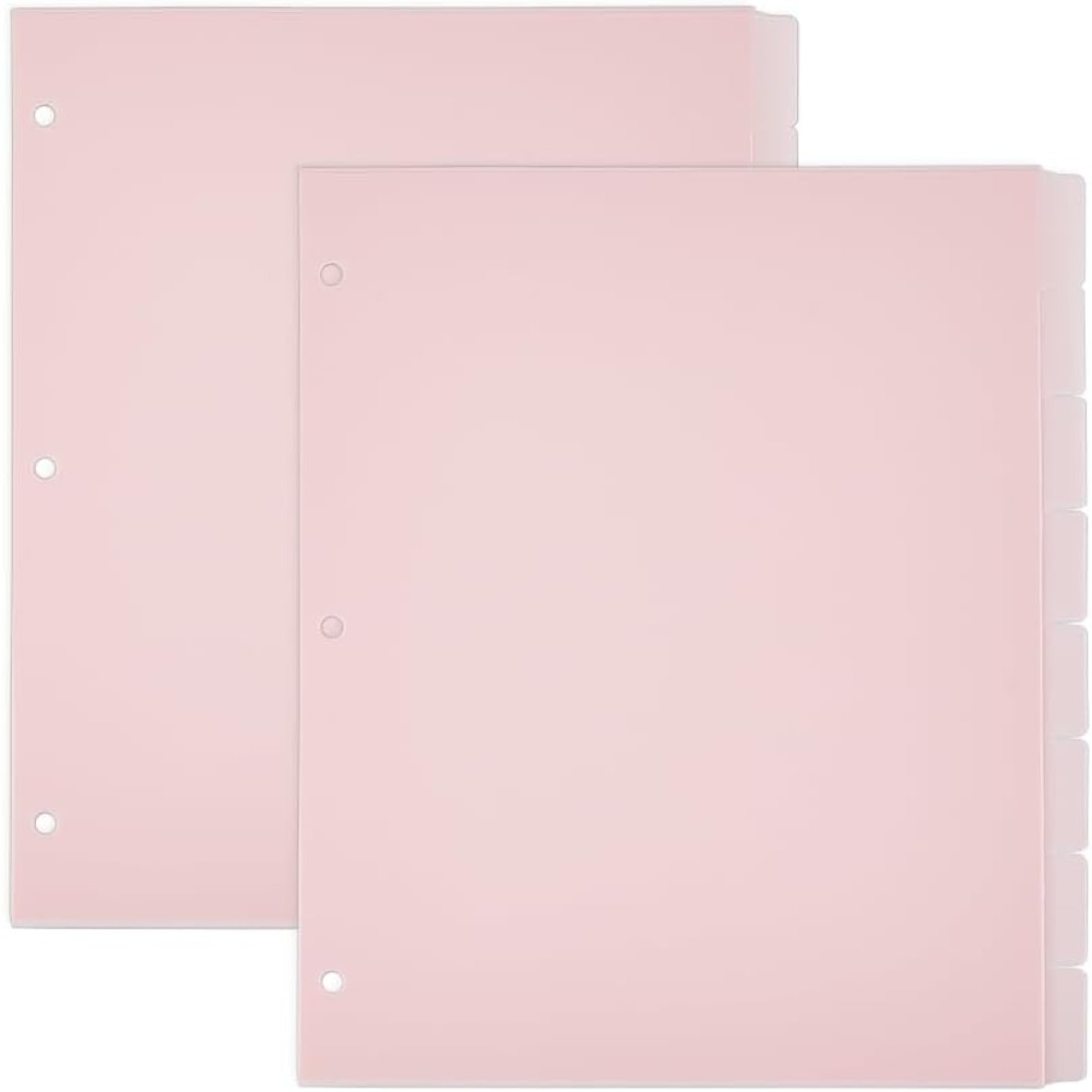 Tab Divider A4 - 16枚入り 3リング A4 ピンク バインダー用仕切り 8タブ
