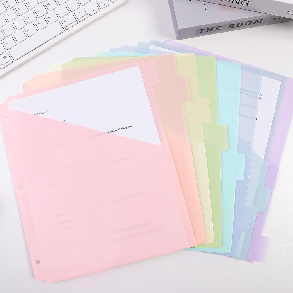 Tab Divider A4 - 8 個の耐久性のある A4 パステルバインダーディバイダー 8 タブディバイダー
