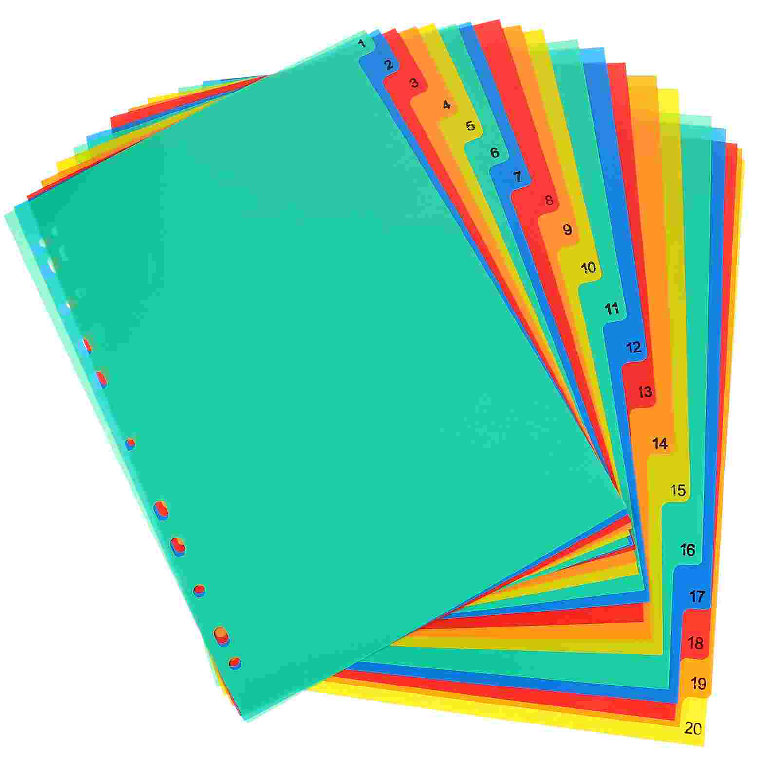 Tab Divider A4 - 20 個 A4 分離ルーズリーフメモ帳ディバイダータブカセットフォルダープラスチック Pp マーカールーズリーフページオフィス