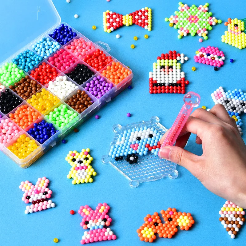 Paper Weight Crystal - 子供のための魔法のビーズ,手作りのおもちゃセット,カラークリスタルビーズ,クラフトパズル,さまざまな豆のおもちゃのギフト,1箱あたり1000個