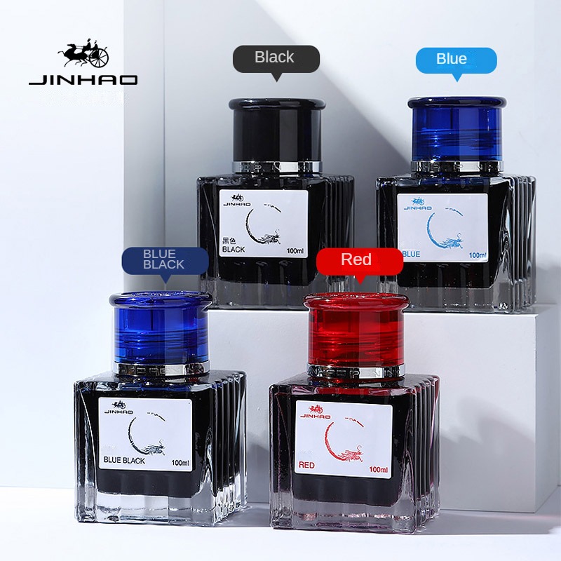 Fountain Pen Bottled Ink - Jinhao-非カーボン万年筆インクカートリッジ、ガラス瓶詰め替え、事務用品、文房具、100 ml、50 ml、30ml