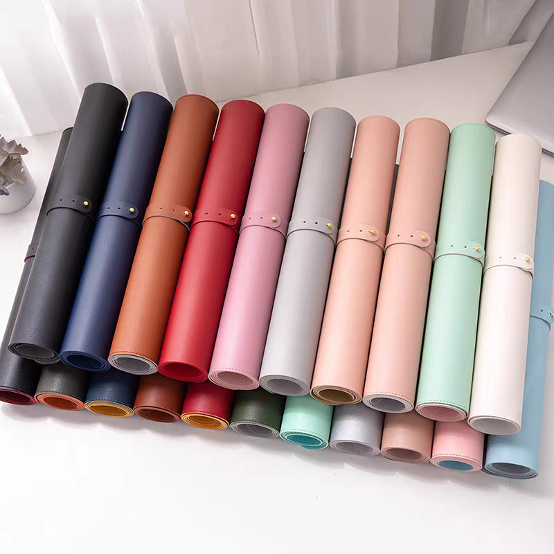 Leather Desk Pad - 柔らかく折りたたみ可能なテーブルマット – 防水、傷つきにくい、お手入れが簡単なPUレザーデスクパッド、オフィスや持ち運びに最適