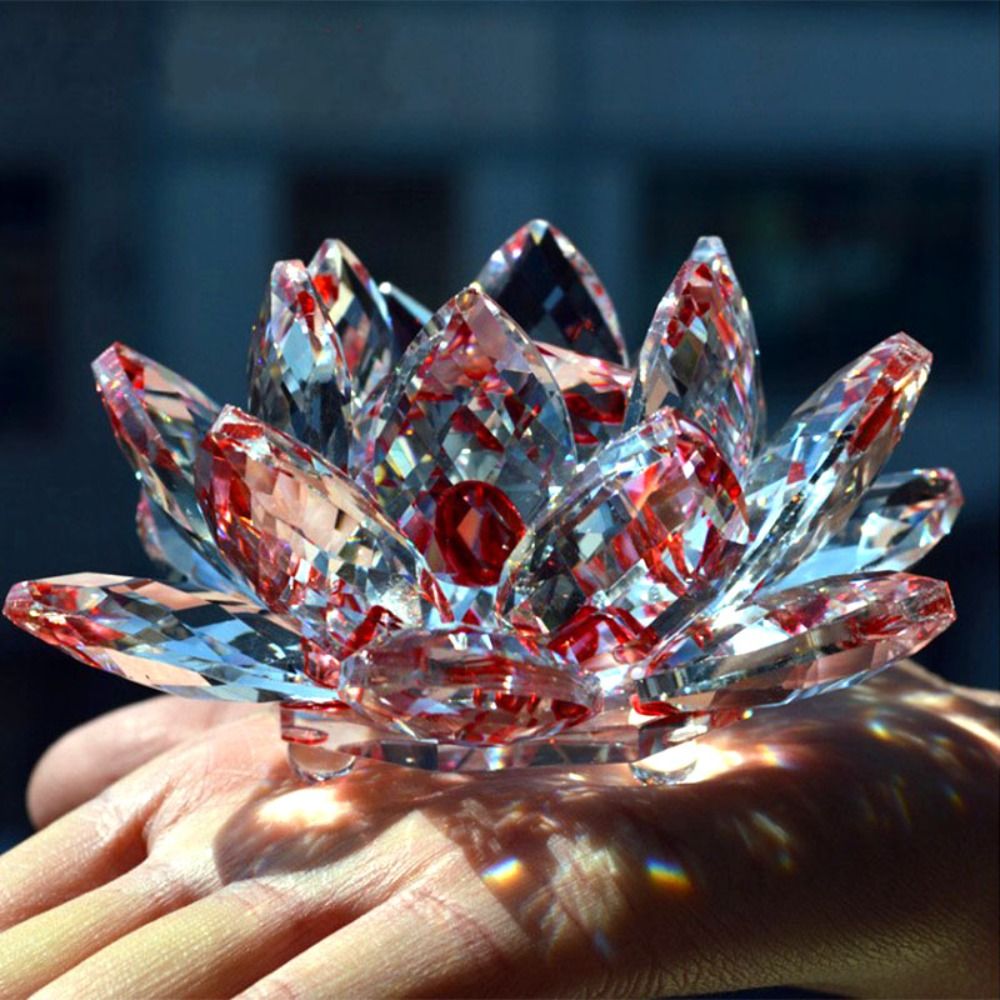 60-140 ミリメートルクリスタル蓮の花の置物ホーム結婚式 - Paper Weight Crystal のレビューと価格