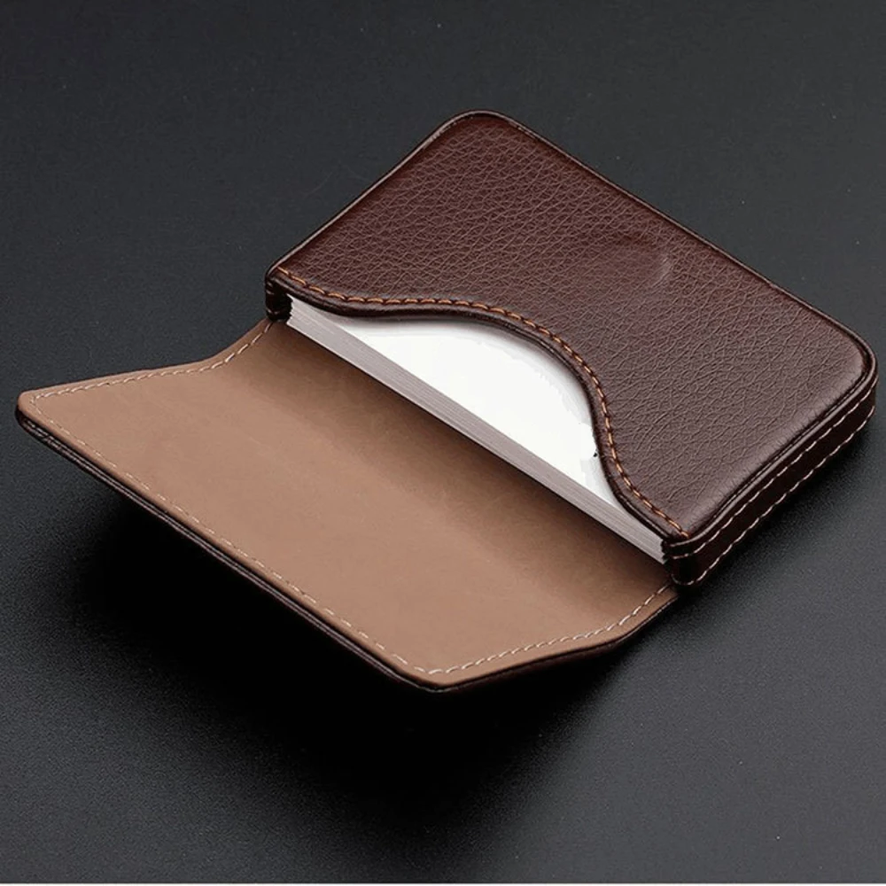 サイズ調整可能なステッチ入りPUレザー製クレジットカードホル - Index Card Holder のレビューと価格
