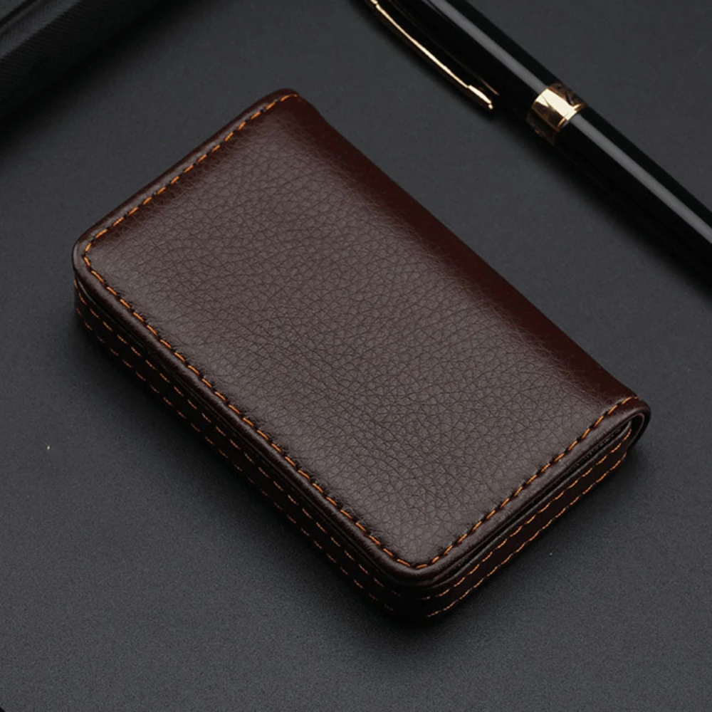 サイズ調整可能なステッチ入りPUレザー製クレジットカードホル - Index Card Holder のレビューと価格