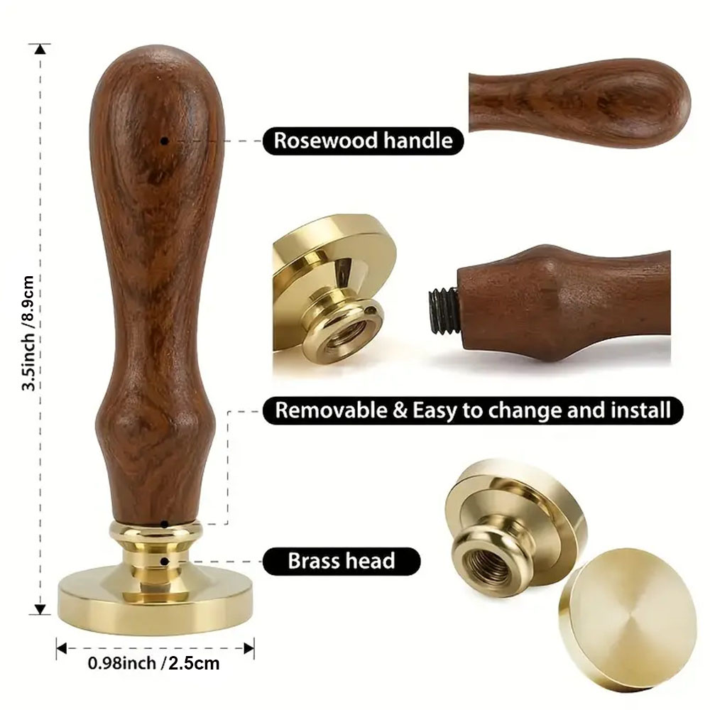 ワックススタンプ,ヴィンテージ,取り外し可能な真ちゅう製のヘ - Wax Seal Stamp Set のレビューと価格