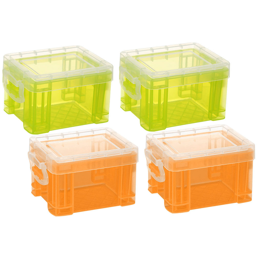 4 個のカラフルなデスクトップ収納ボックスコンパクト雑貨オー - Card Index Box のレビューと価格