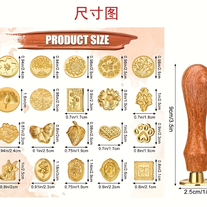 21個入りワックススタンプセット、様々なスタイル、レトロクラ - Wax Seal Stamp Set のレビューと価格