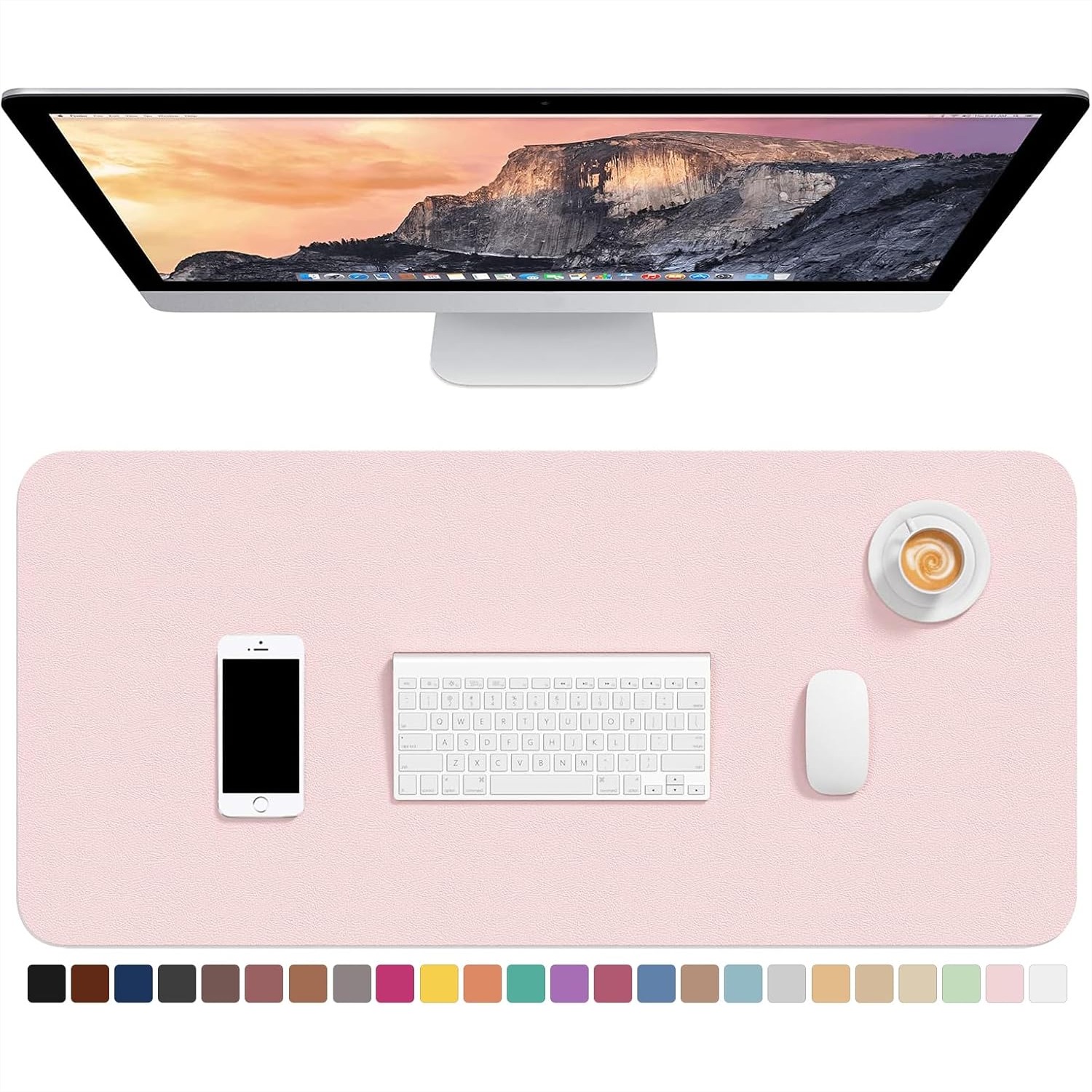 30x14インチ PUレザーデスクパッド、滑り止めベース付き - Leather Desk Pad のレビューと価格