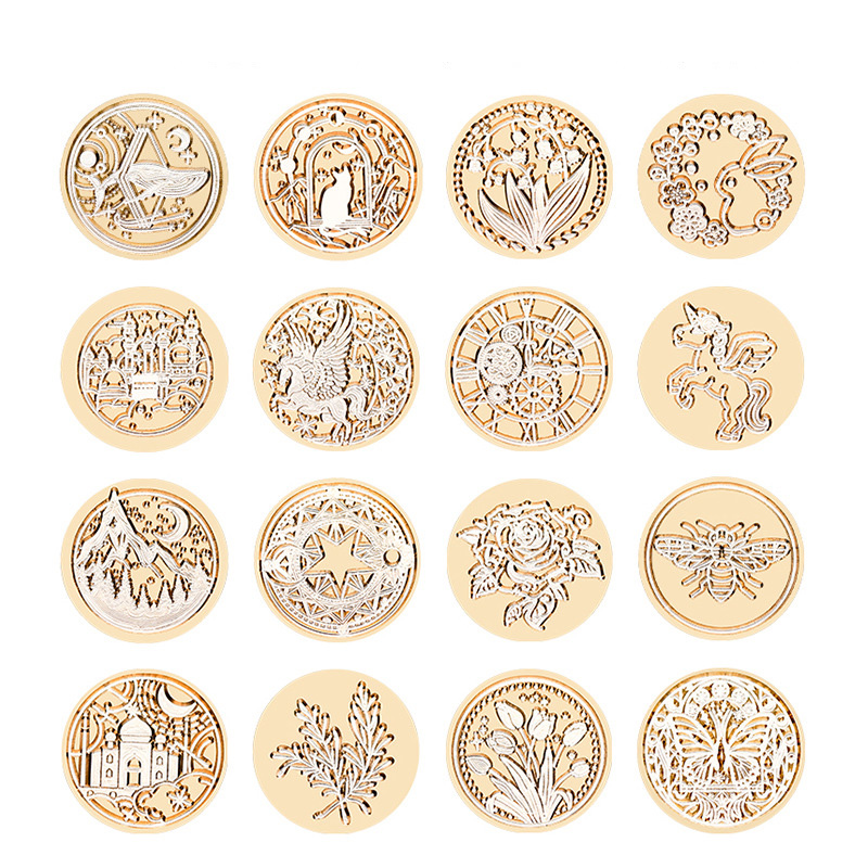 スタースカイロータスローズパターンワックスシールスタンプレト - Wax Seal Stamp Set のレビューと価格