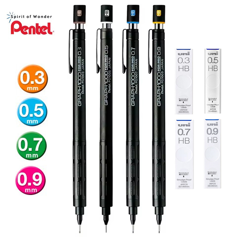 ぺんてる PG1000 グラフ PRO ブラックシャープペン - Mechanical Pencil 0.3 のレビューと価格