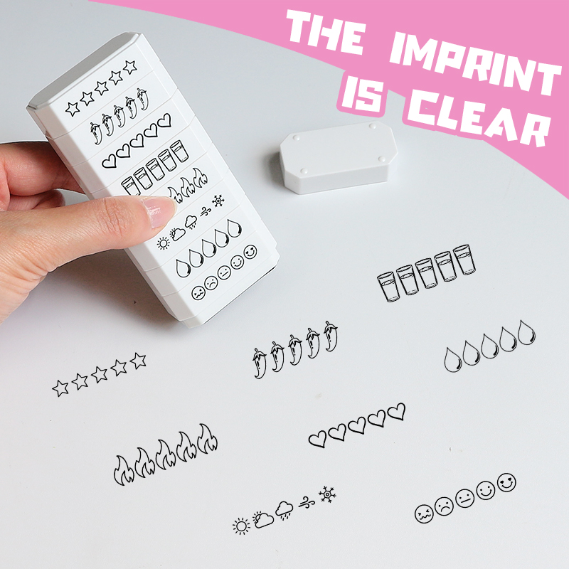 8層スタンプ 5つ星評価 ムード評価 天気評価 ブック評価  - Rubber Date Stamp のレビューと価格