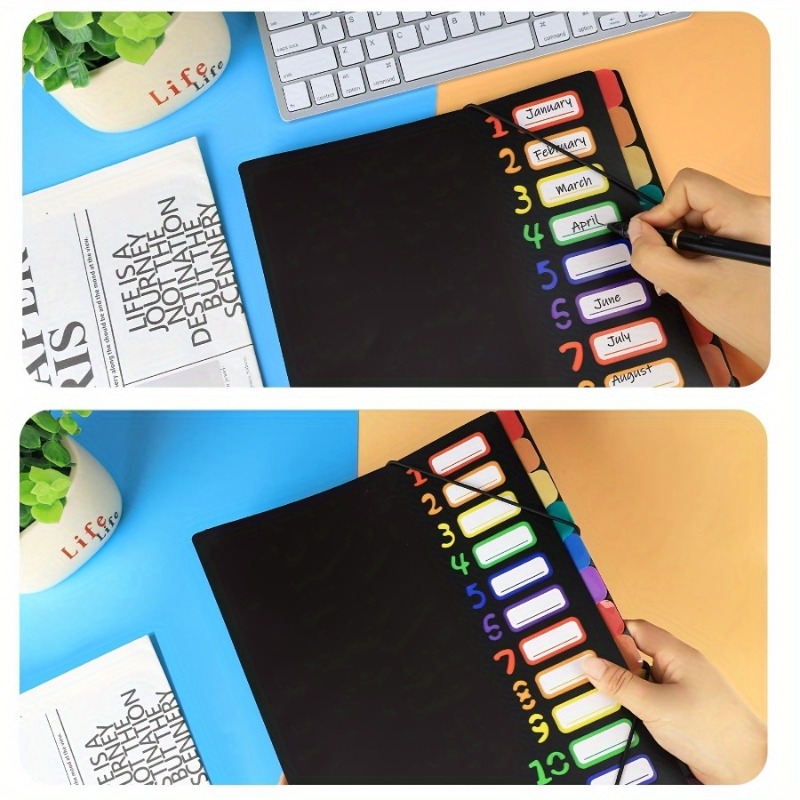1個入り ブラック/ホワイトカバー 多層A4フォルダー レイ - Tab Divider A4 のレビューと価格