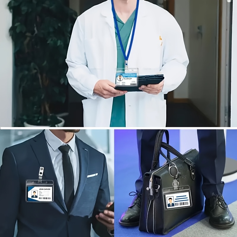 10 セット透明 PVC ID カード ホルダー ストラップ - Index Card Holder のレビューと価格