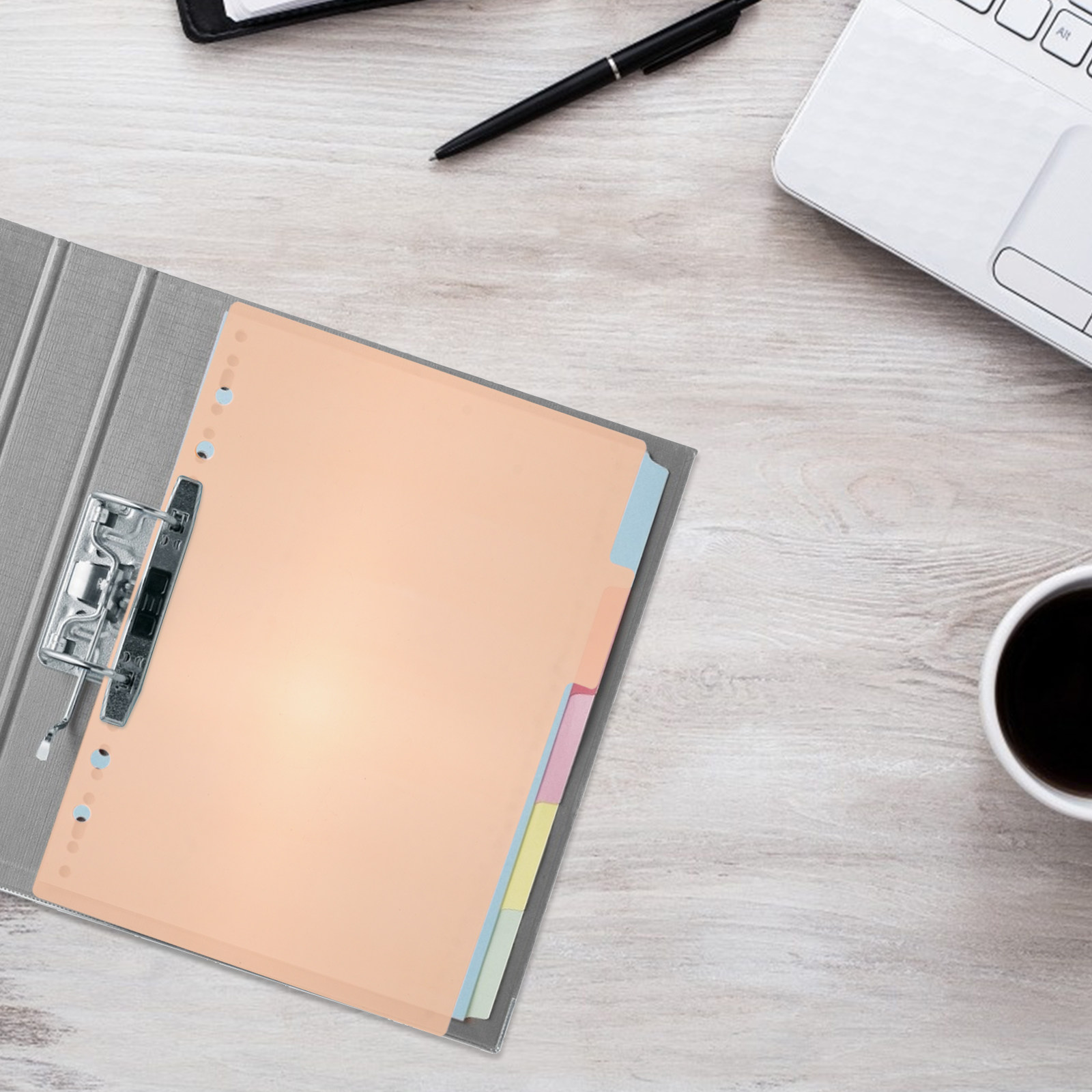 10 個のカラフルなプラスチックインデックスディバイダータブ - Tab Divider A4 のレビューと価格