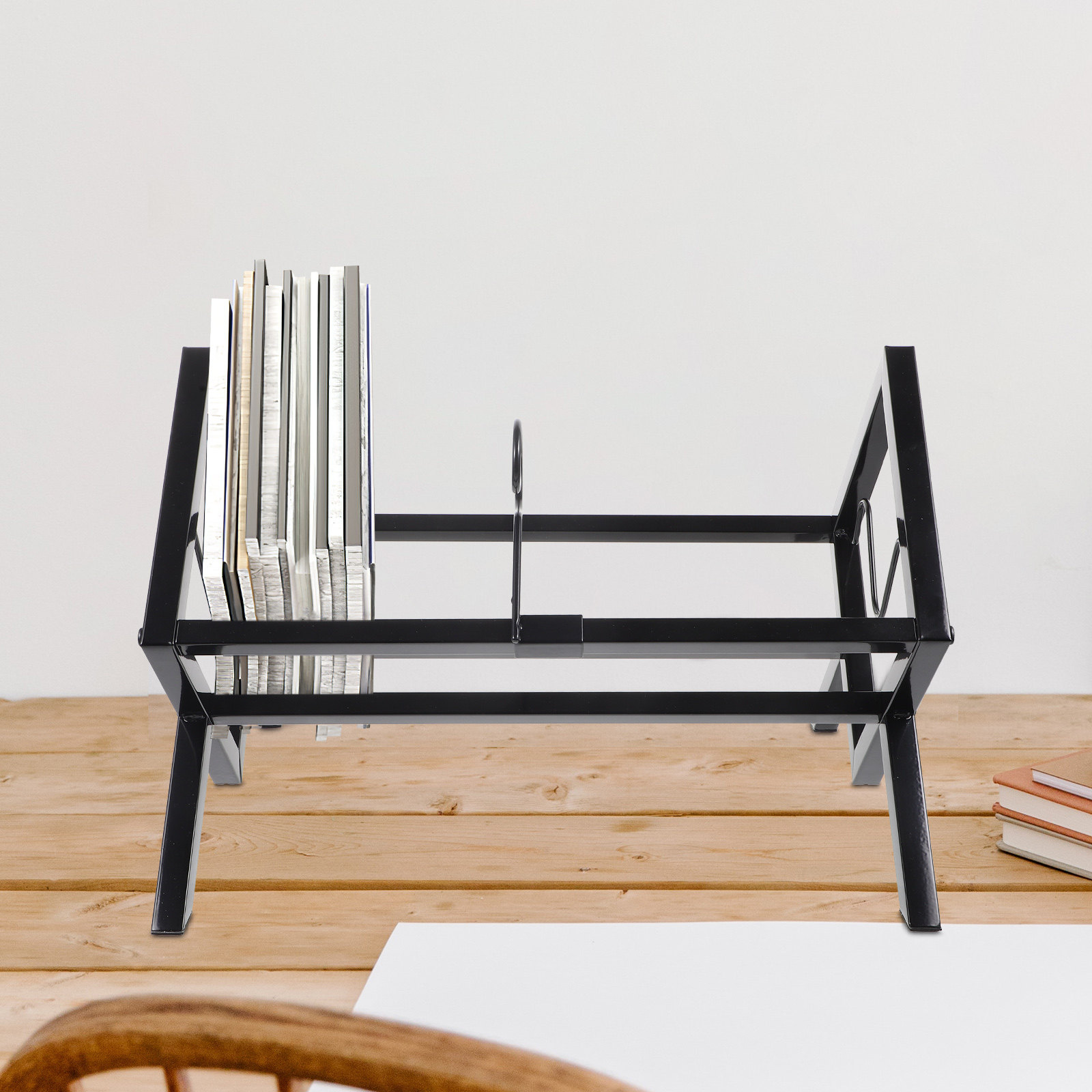 ビニールレコード収納ラックデスクトップディスプレイスタンドレ - Magazine Holder Rack のレビューと価格
