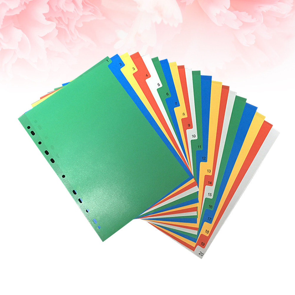 40 個 A4 明るい色のインデックスタブディバイダー挿入可 - Tab Divider A4 のレビューと価格