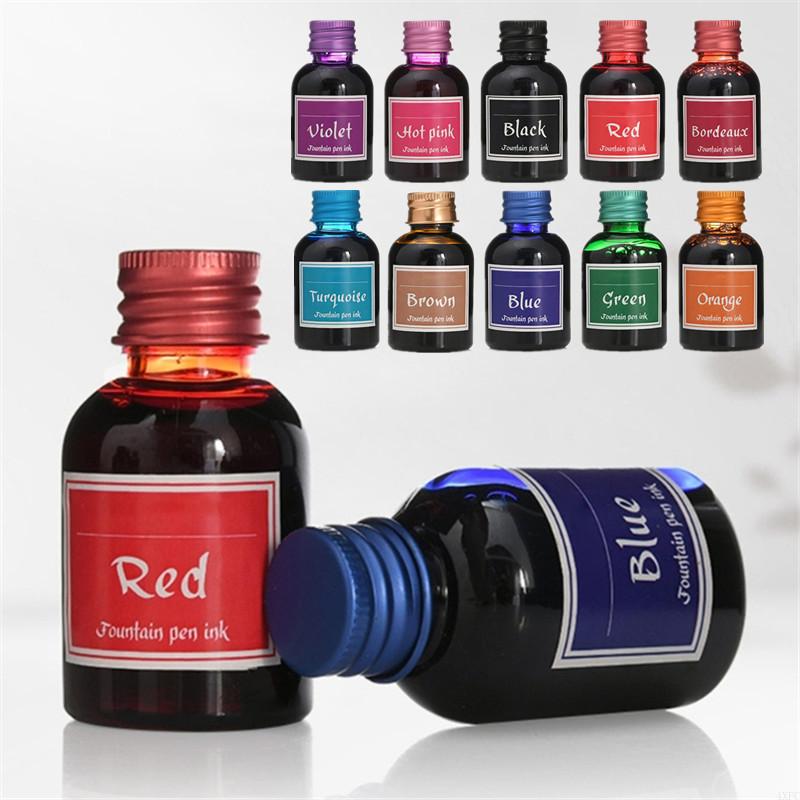 10 色 1 ボトル純粋なカラフルな 30 ミリリットル万年 - Fountain Pen Bottled Ink のレビューと価格