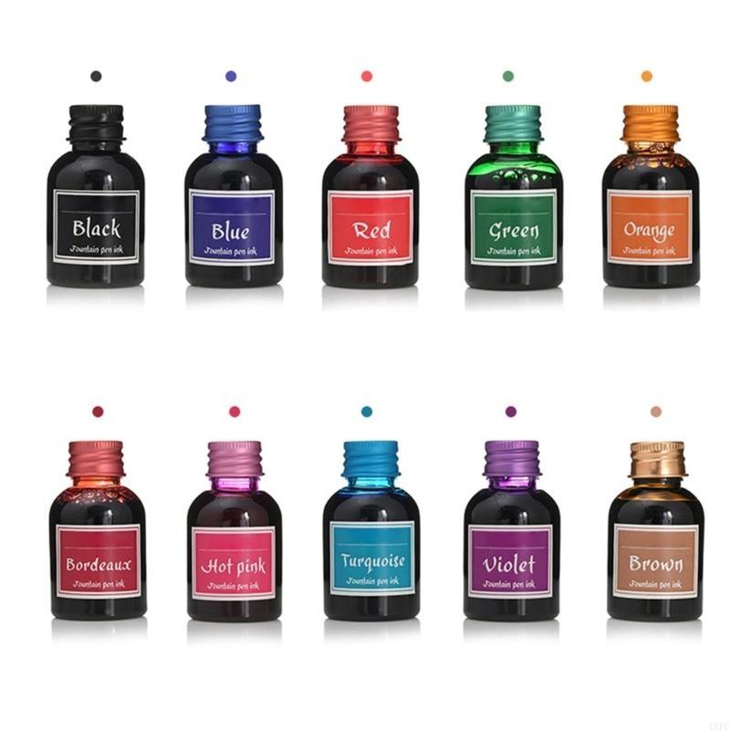 10 色 1 ボトル純粋なカラフルな 30 ミリリットル万年 - Fountain Pen Bottled Ink のレビューと価格