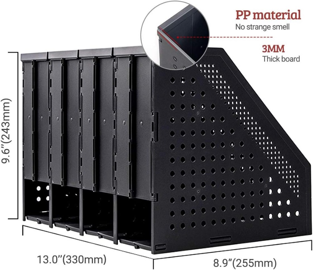 折りたたみ式マガジンホルダー プラスチック製デスクトップ 4 - Magazine Holder Rack のレビューと価格