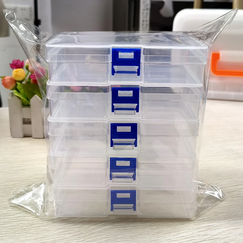 5つの透明なプラスチック製の収納ボックスは、小さな物、小さな - Card Index Box のレビューと価格