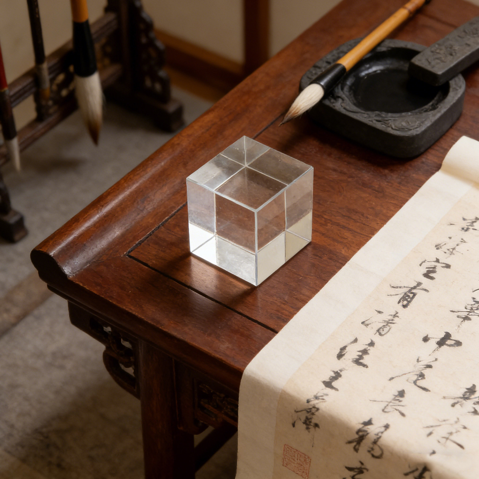 正方形クリスタルペーパーウェイト 透明な重いガラスブロック  - Book Weight Glass のレビューと価格