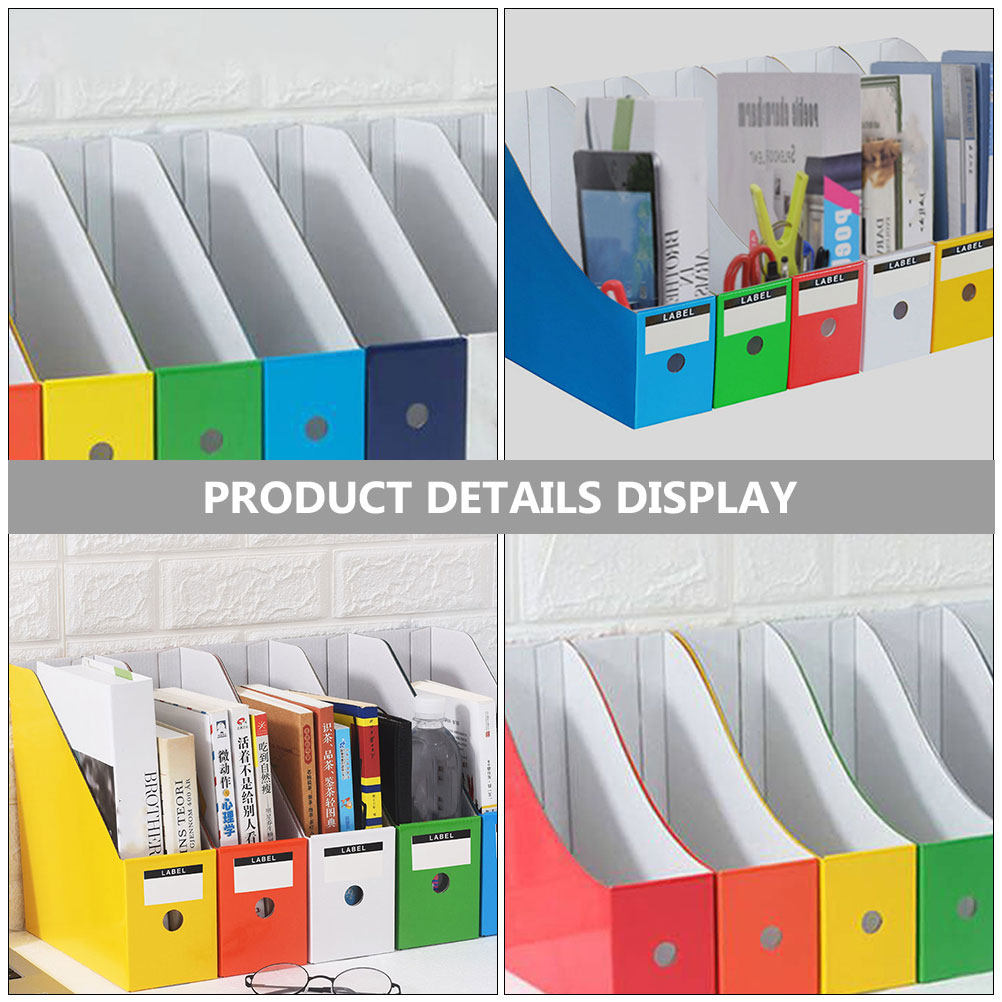6 個のカラフルなドキュメントボックスビンファイルオーガナイ - Magazine Holder Rack のレビューと価格