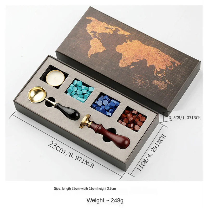 取り外し可能なワックスシールボックスキット、スタンプスプーン - Wax Seal Stamp Set のレビューと価格