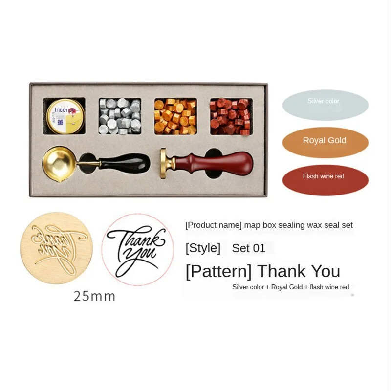 取り外し可能なワックスシールボックスキット、スタンプスプーン - Wax Seal Stamp Set のレビューと価格
