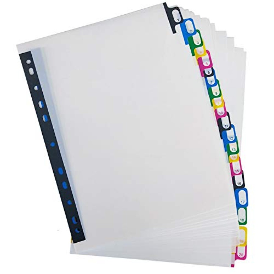 A4プラスチックバインダーインデックスタブディバイダー、強化 - Tab Divider A4 のレビューと価格