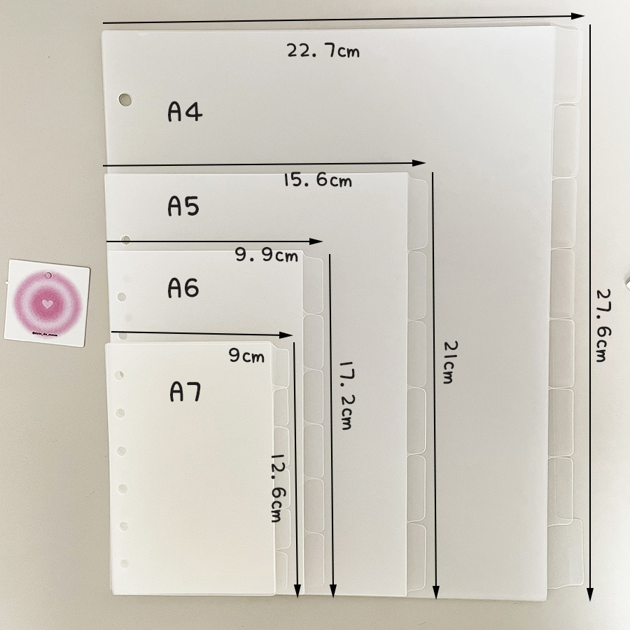 A4/A5/A6/A7 リングセパレーターページ 6/8 枚 - Binder A4 Lever のレビューと価格