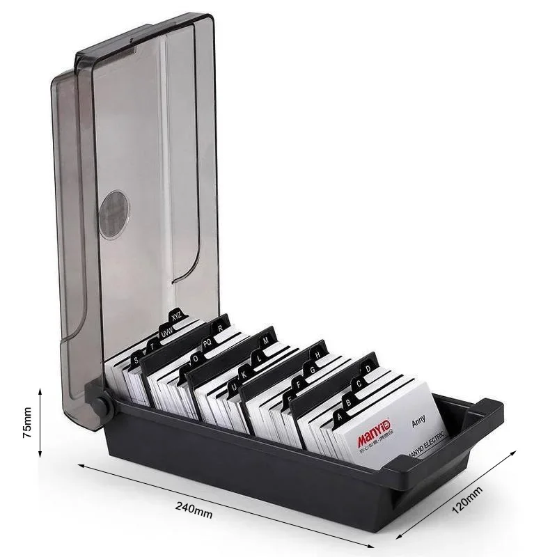 名刺入れ、プラスチック製ネームカードオーガナイザー、4つの仕 - Card Index Box のレビューと価格