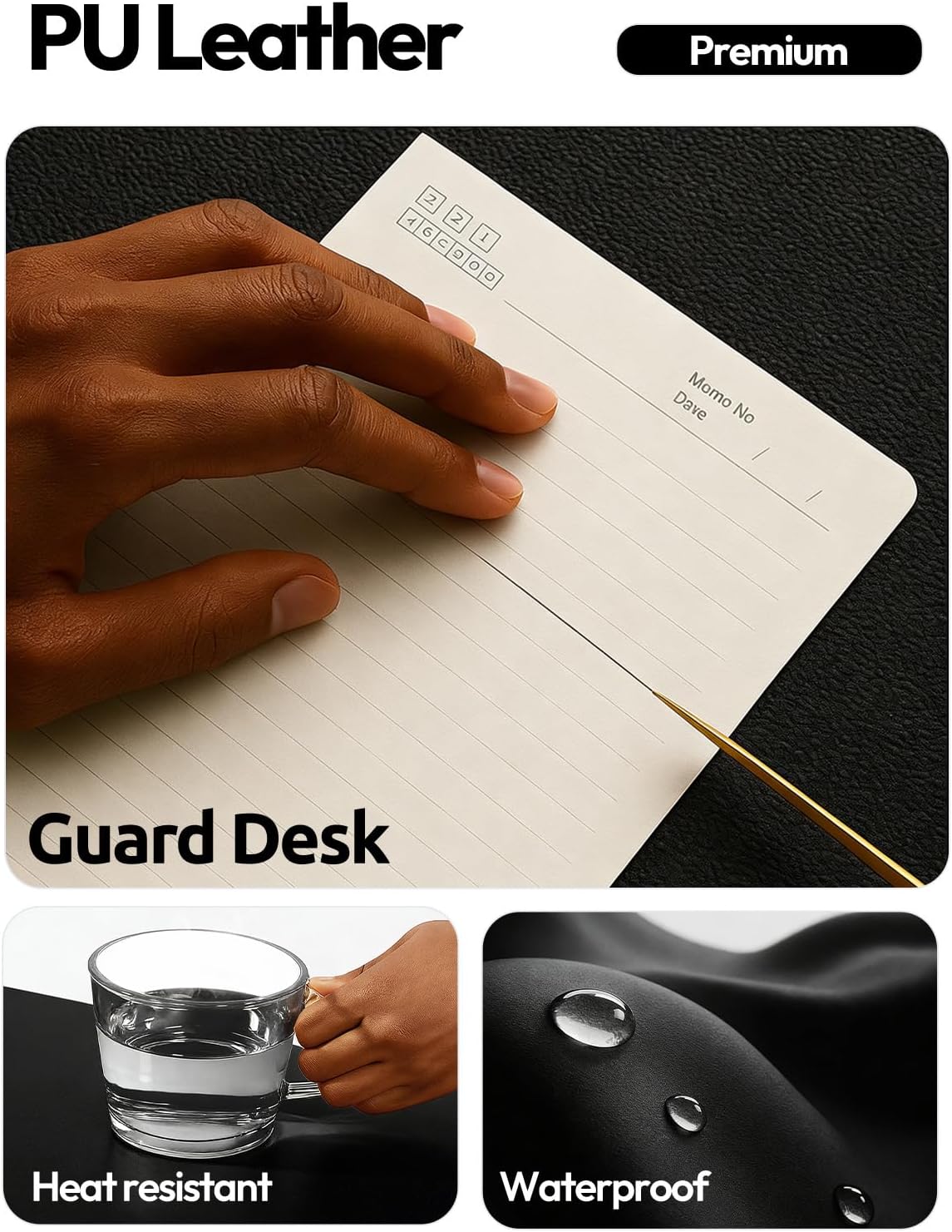 大型レザーデスクパッドプロテクター 23.6x13.8インチ - Leather Desk Pad のレビューと価格