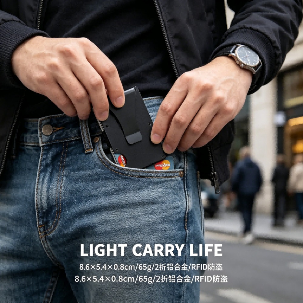 アルミ合金 RFID ブロッキングカードホルダー超スリム盗難 - Index Card Holder のレビューと価格
