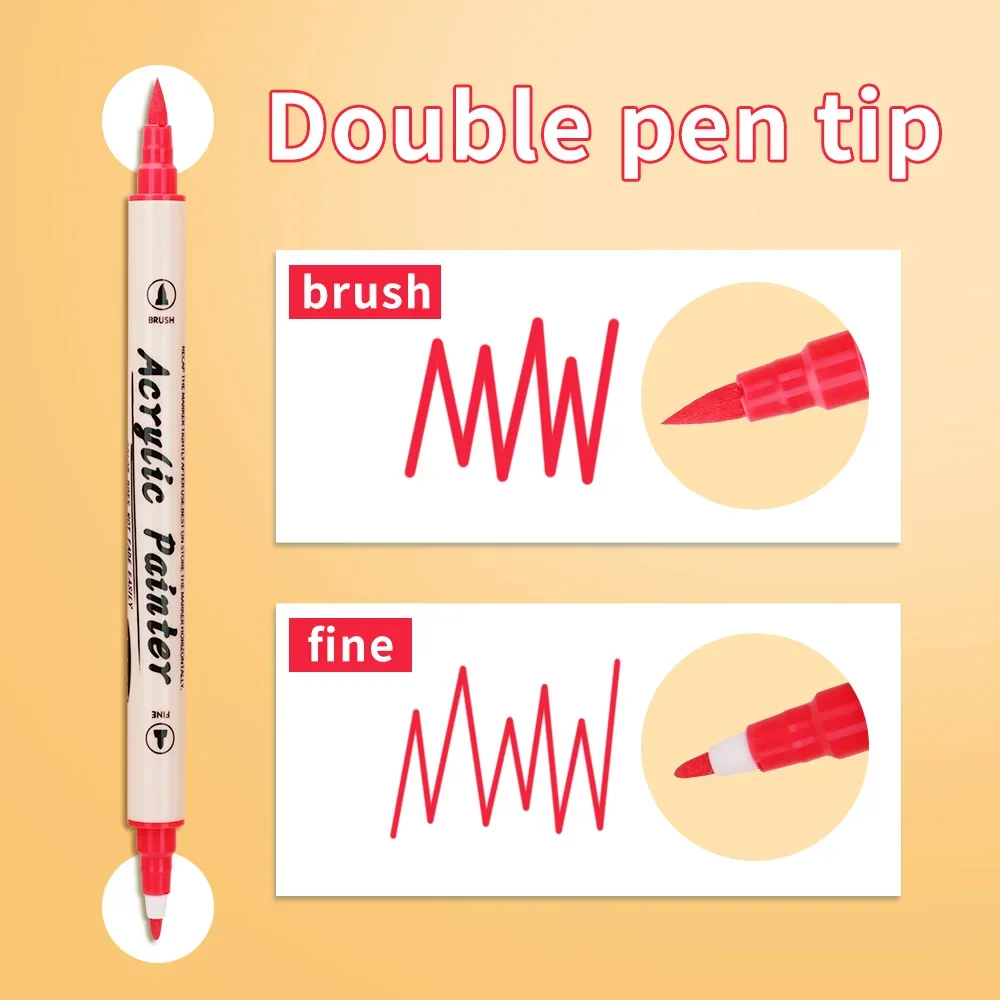 12-36 色アクリルペイントマーカーペンブラシデュアルチッ - Correction Pen Fine のレビューと価格