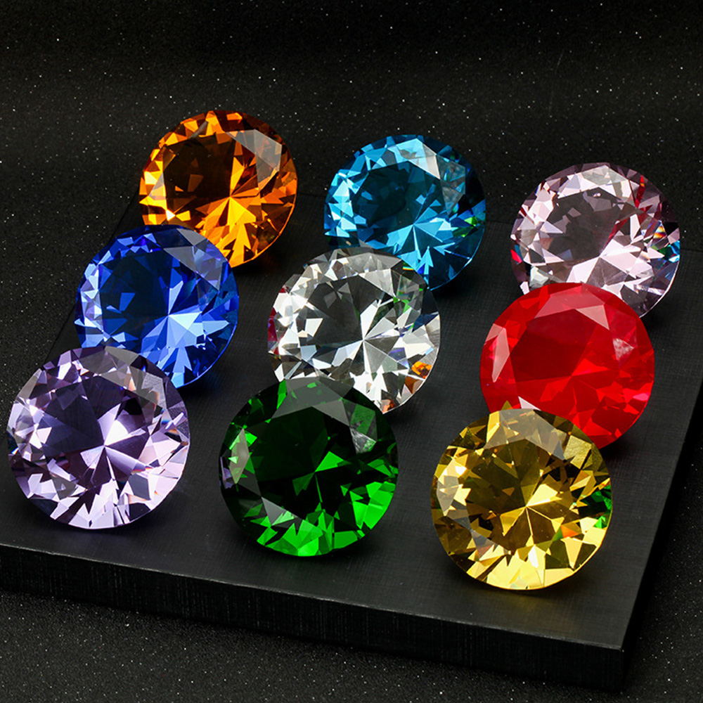 10 色クリスタルダイヤモンド形文鎮装飾カットガラス巨大な宝 - Paper Weight Crystal のレビューと価格