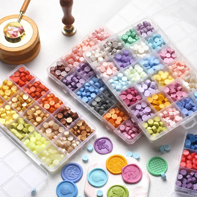 レトロな封蝋ビーズセット 10-15グリッド シールワックス - Wax Seal Stamp Set のレビューと価格