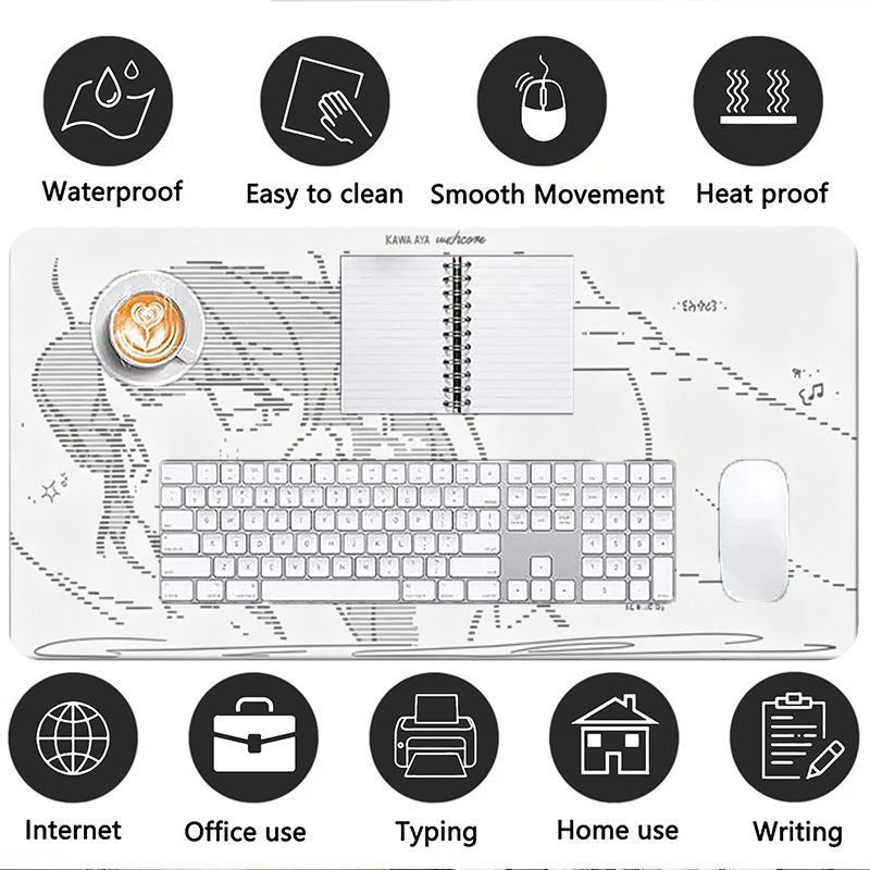 1 個革製マウスパッドアニメエンジェルガール Y2k かわい - Leather Desk Pad のレビューと価格